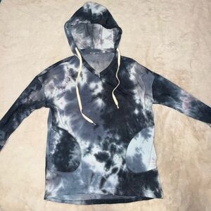 Blue and Gray Tie-Dye Hoodie